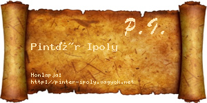 Pintér Ipoly névjegykártya